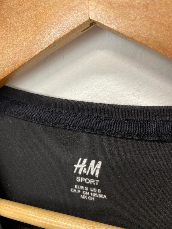 H&M sport black activewear top UkS LH002