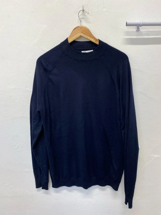 Fabulous Zara Navy Blue knit high neck men’s jumper UkL JB001