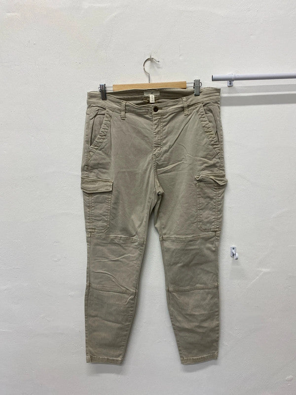 Fabulous H&M stone Cargo skinny trousers Uk16/18 KM003