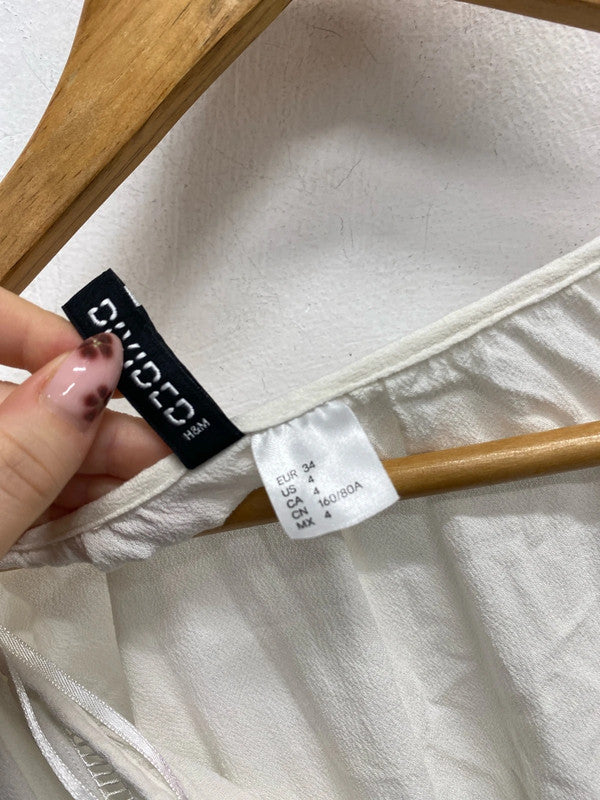 Lovely h&m white broderie playsuit beach cover UK 6 JH001