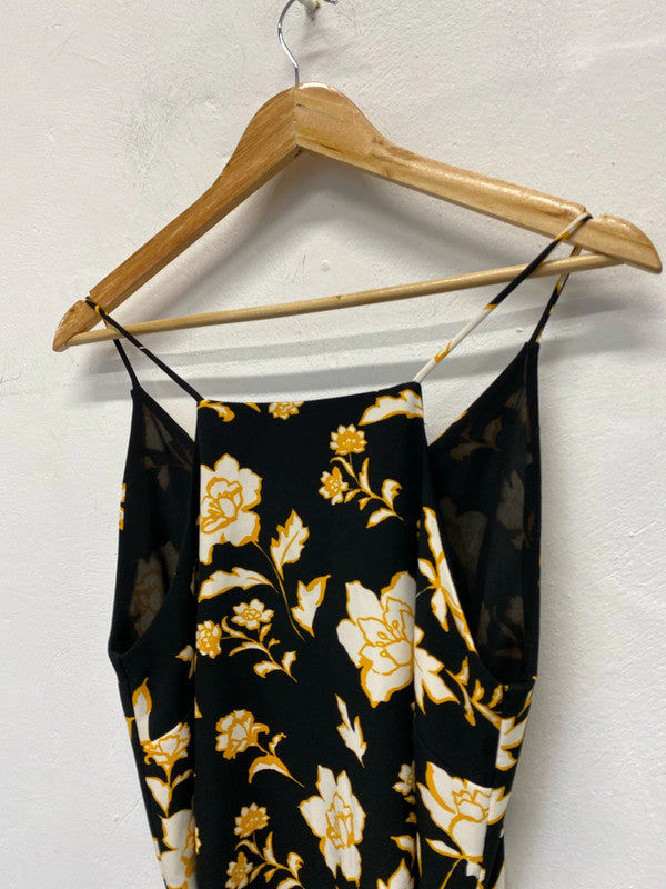 Fabulous River Island floral dress belted oriental vibes Uk10 LL003