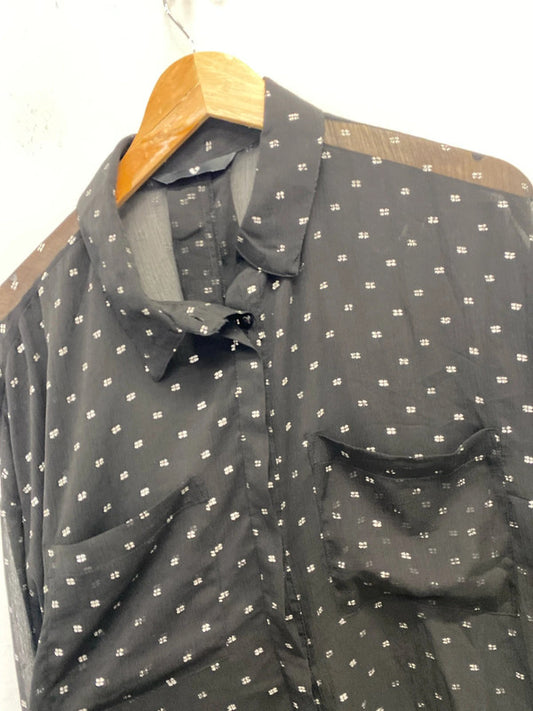 Stunning very black semi sheer metallic UK 20 RM002