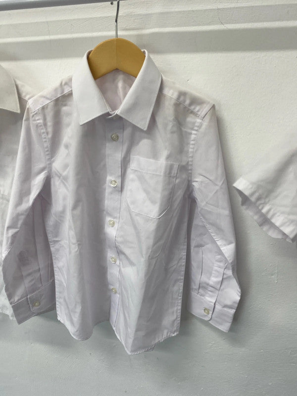 Fab Bundle of school shirts age 5-6 M&S & F&F white summer #64 LD003