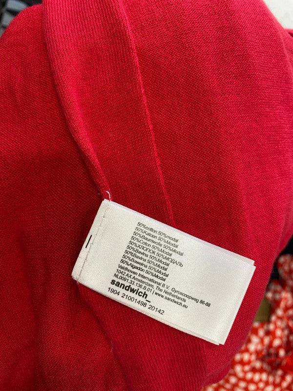 Lovely sandwich red longline cardigan new with tags UK XS CD001