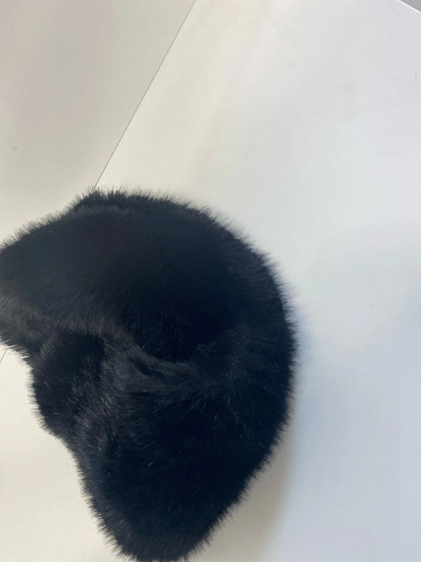 Fabulous black faux fur infinity scarf neck snood RF001