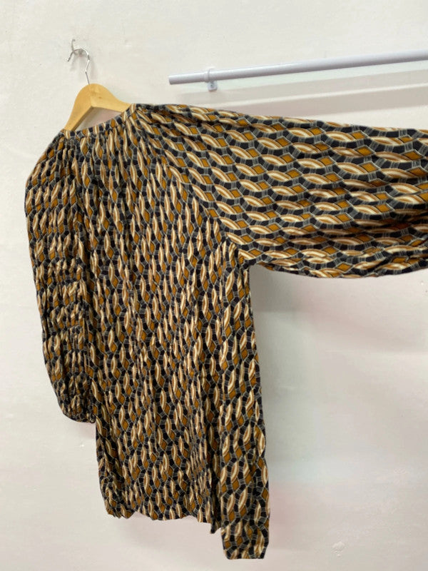 Fabulous Abstract Next mini smock dress Uk18 neutral IM001