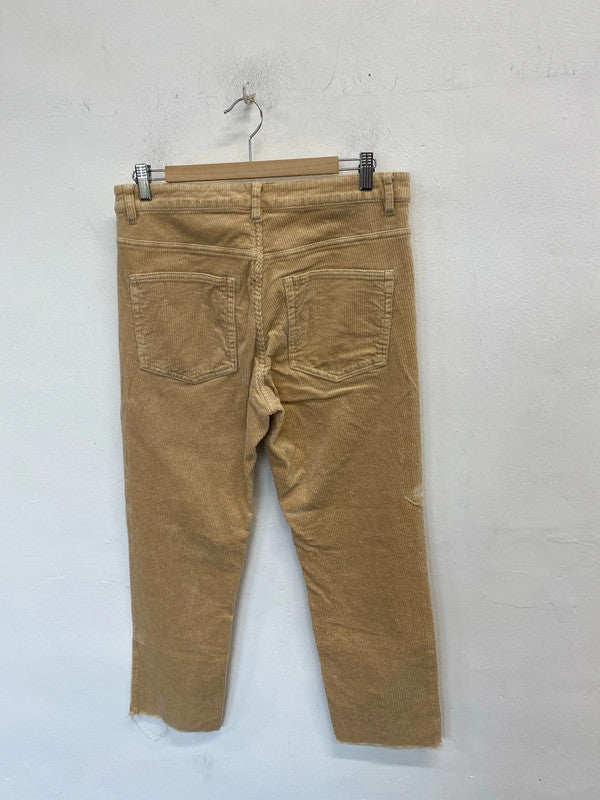 Lovely H&M sand beige cream cord trousers UK 18 KM003