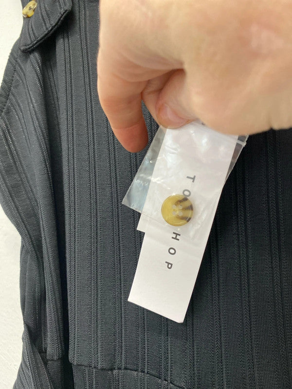 Fabulous Topshop Black lightweight jumpsuit dungaree Uk12 New KA001