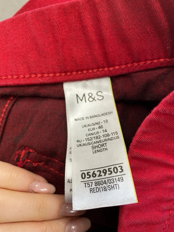 Lovely duo of jeans M&S H&M red navy UK 18 #4 YM001