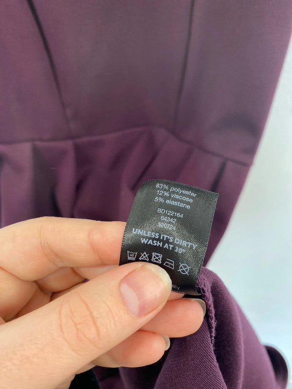 F&F Stylish Plum Skater Mini Dress UK 10 SW001