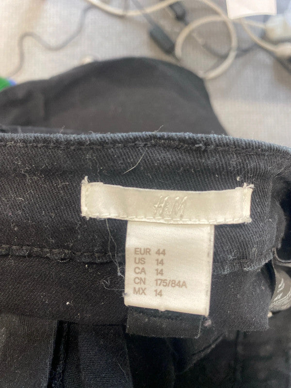 Lovely duo of H&M jeans cord black grey UK 16 #20 KM003