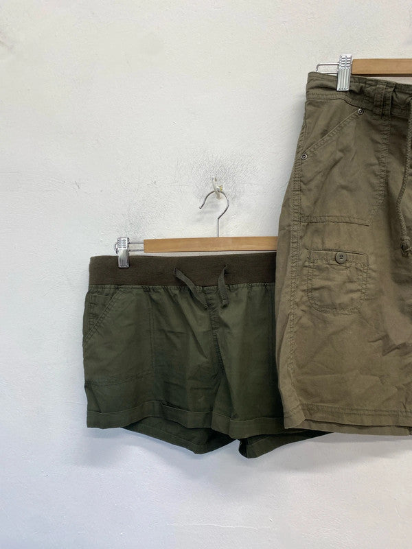 Lovely duo of khaki shorts skirt cargo UK 10\12 SW001 #8
