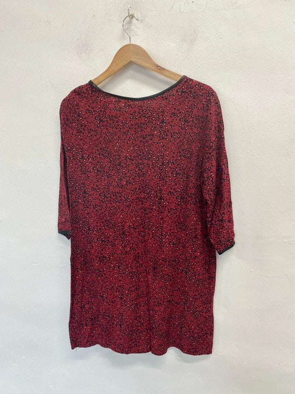 Lovely La redoute red leopard midi dress UK 18 KM003
