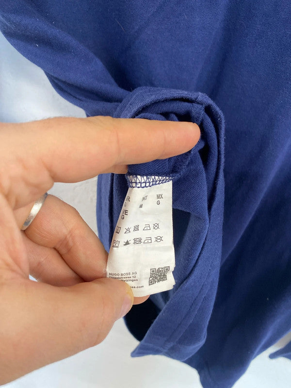 Hugo Boss classic long sleeve t-shirt blue logo print M SD001