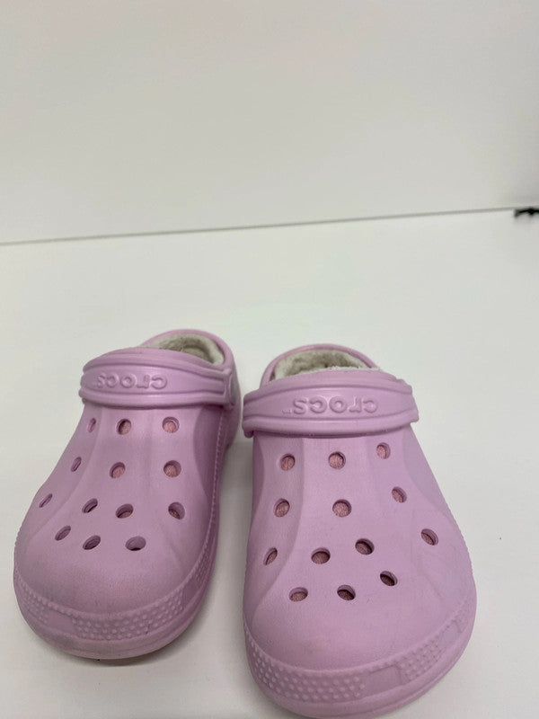 Fabulous Fur lined Baby pink crocs size10-11 kids ZM001