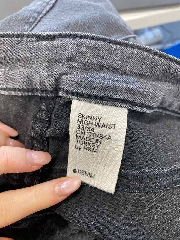 Lovely H&M grey skinny jeans high waist W 33/34 KM003