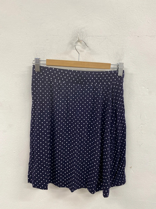 Baukjen Preppy Navy & White Polkadot Mini Skirt UK 10 SN002