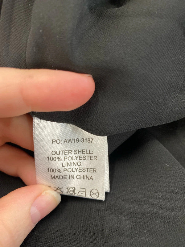 Hush Elegant Black Chiffon Midi Skirt UK 6 SN002