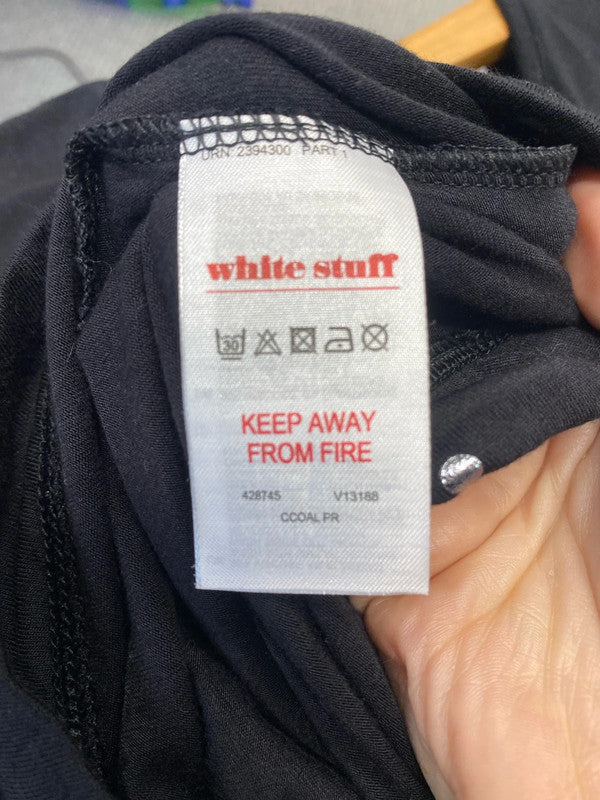 Fabulous White Stuff spotted jersey midi dress Uk12 silver spots SR006