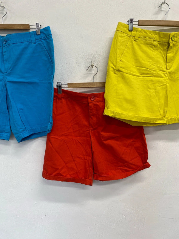 Lovely trio of gap coloured boyfriend shorts UK 12 #8 NN001