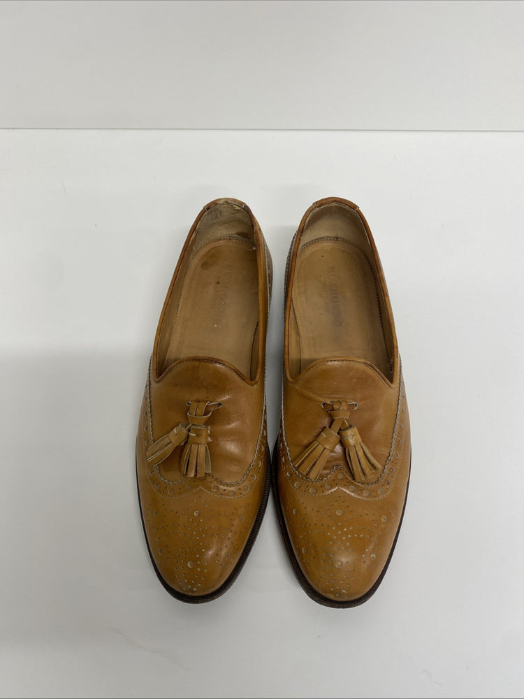 Scarosso Tan Tasseled Loafers Brogue UK8.5 EU42.5 Handmade Italian Quality LC