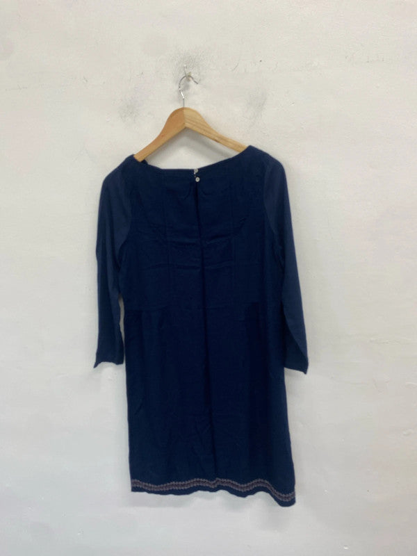 Lovely white stuff navy pattern tunic UK 12 MM005