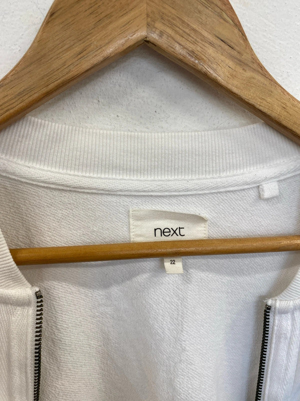 Next Stylish White Asymmetric Jacket UK 22 LK006