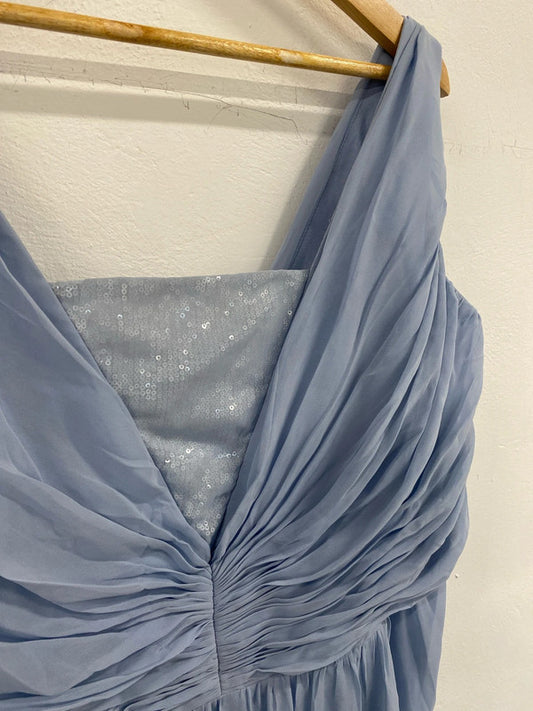 Fabulous periwinkle blue gown bridesmaids dress Dessy collection Vivian Diamond 24 CR002