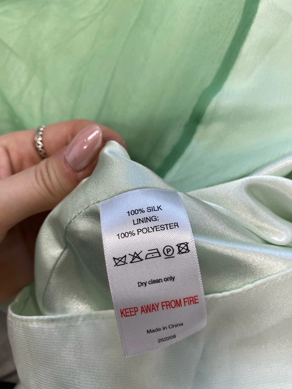 Stunning monsoon etherial mint Ballgown strapless silk UK CF002