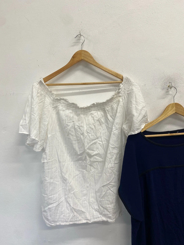 Lovely duo of summery tops F&f m&s blouse UK 22 LK006 #120