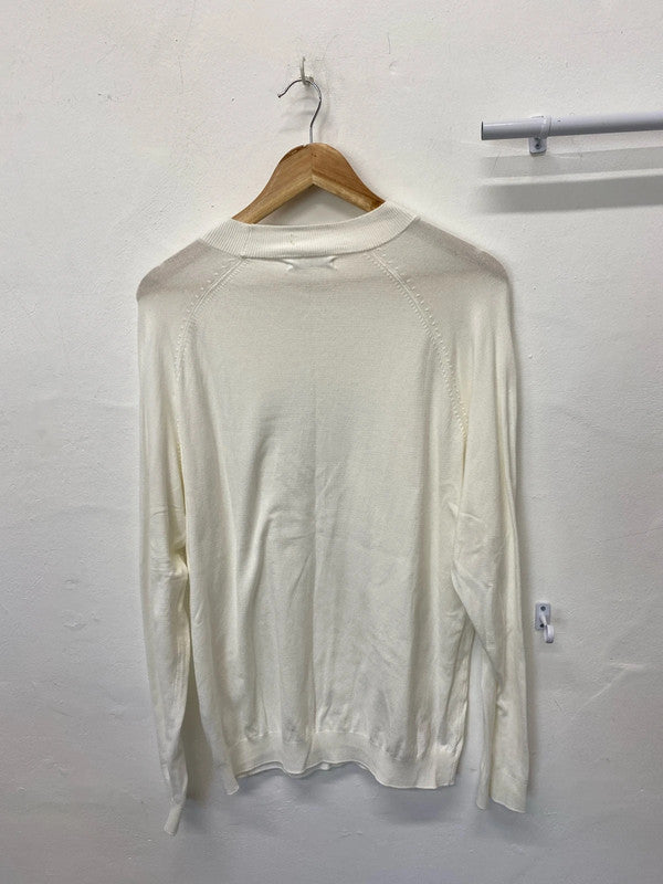 Fabulous men’s crew neck classic ivory jumper UkL JB001