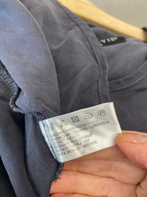 Stunning Viz a Viz slinky tunic top with pockets navy / charcoal grey UkS MM005