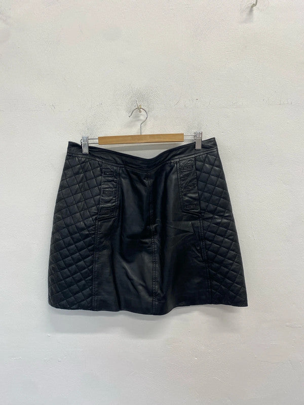 Lovely oasis faux leather mini skirt UK 16 LB005