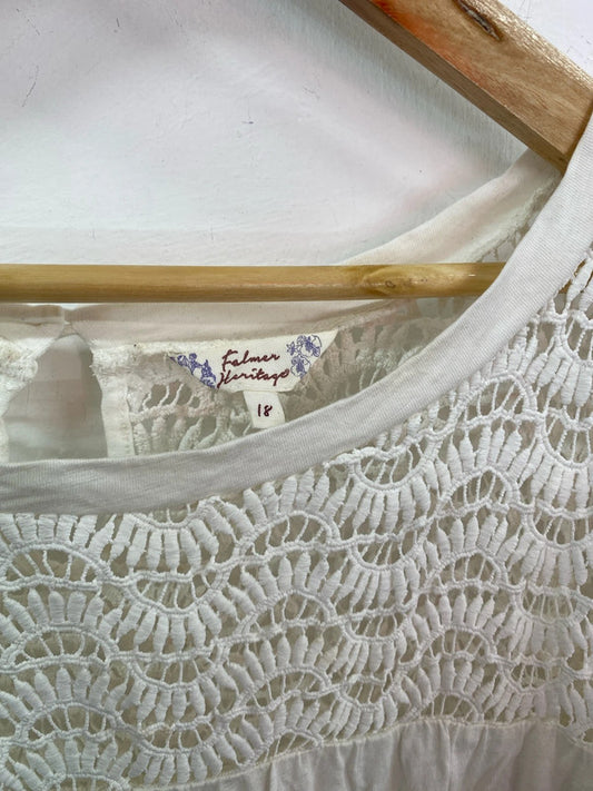 Gorgeous Falmer heritage broderie top cream 18 IM001