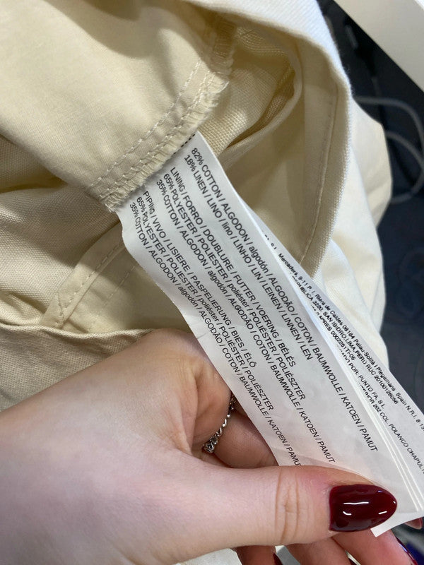 Lovely mango cream linen trousers suit UK 10 CJ001