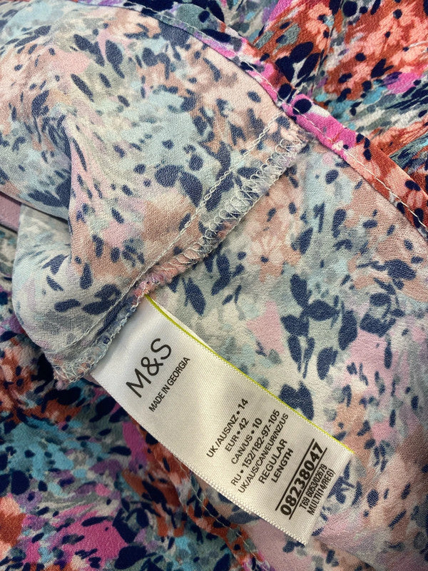 Fabulous M&S x Ghost romantic Ditzy dress drill collar uk14 LB004