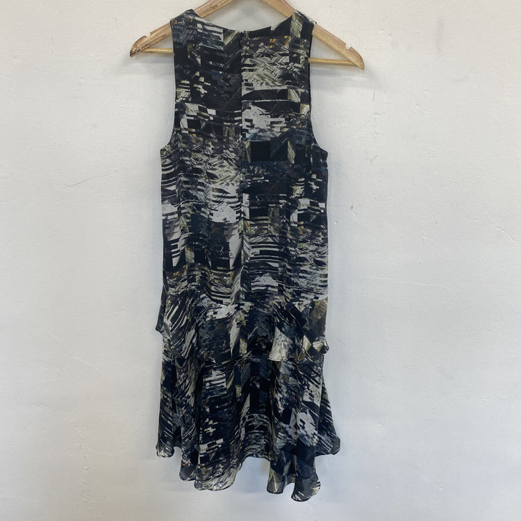 Club Monaco Silk Geometric Shift Dress UK 8 JP001