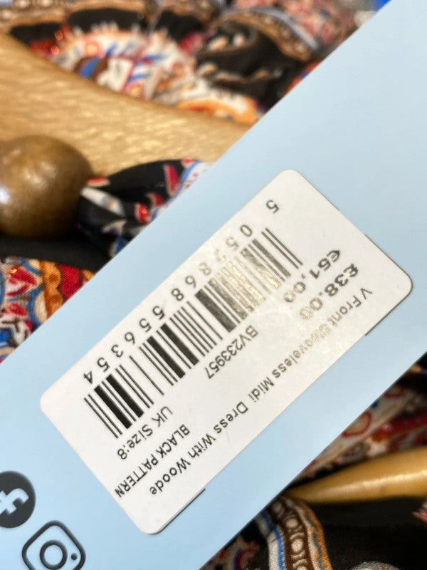 Fabulous new Blue Vanilla Midaxi Uk8 ethnic pattern floaty romantic LL003