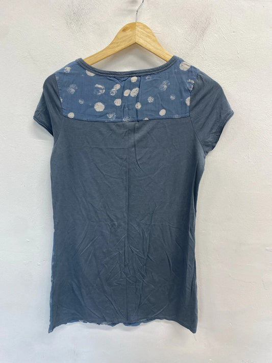 Gorgeous white stuff blue distressed spots tunic dress UK 10 MM005