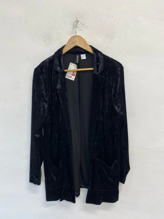 Fabulous Black crushed velvet cardigan Shacket UkM New JR001