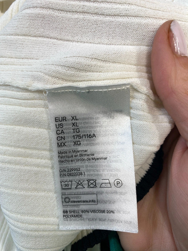 Fabulous Cream & Black H&M summer knit top short sleeve UkXL KM003