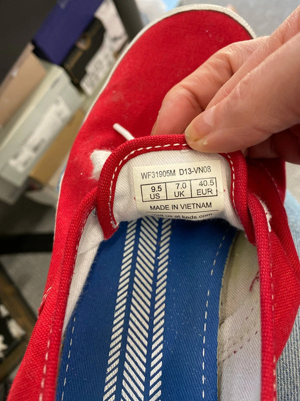 Fab Cherry Red Classic Keds Uk7.5 trainers JH001