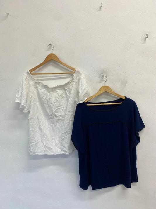 Lovely duo of summery tops F&f m&s blouse UK 22 LK006 #120