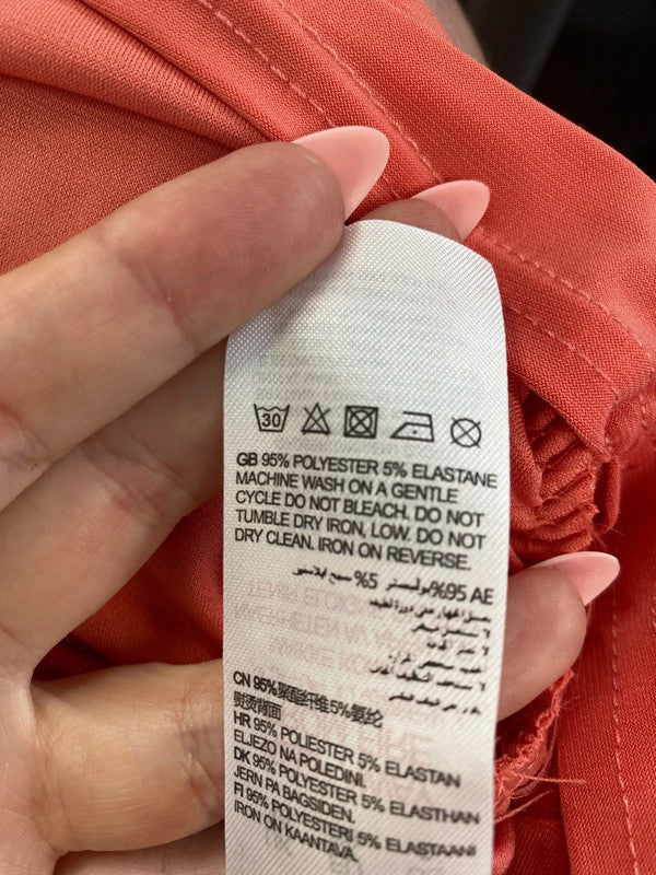 Club L London Fabulous Coral Halterneck Ruched Midi Dress UK 10 LK009