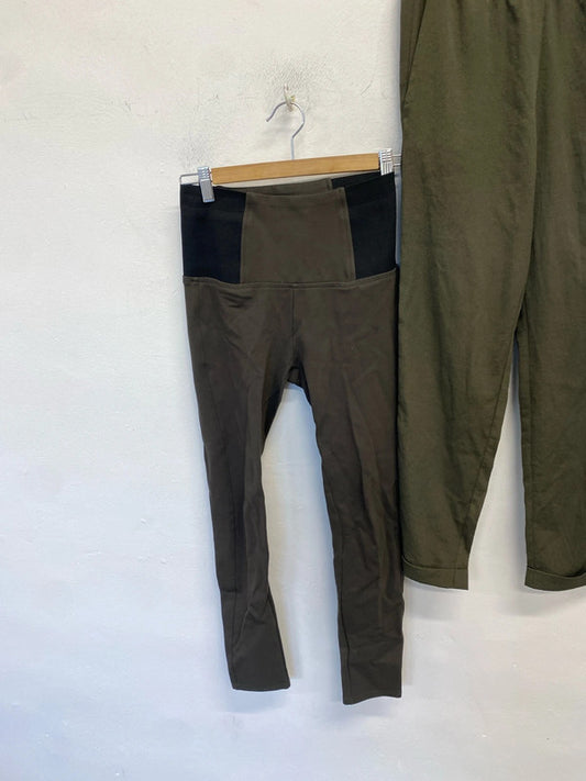 Lovely duo of khaki leggings and trousers h&m daysie UK 6 #16 LK009