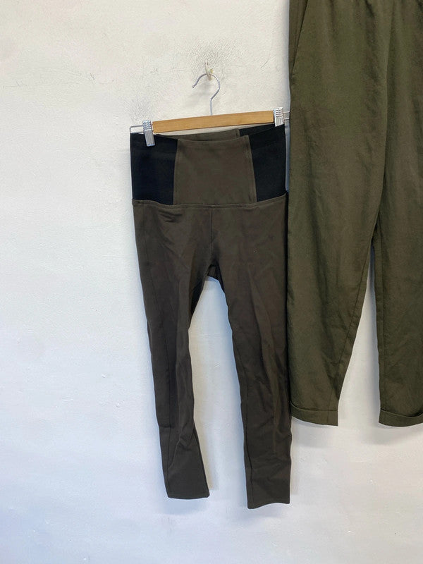 Lovely duo of khaki leggings and trousers h&m daysie UK 6 #16 LK009