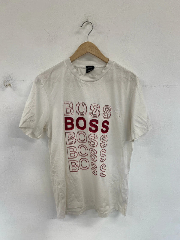 Classic Hugo Boss white logo tee M SD001