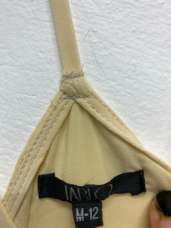 Fabulous Jarvis cream dress with lace cut outs Uk M 12 GJ001