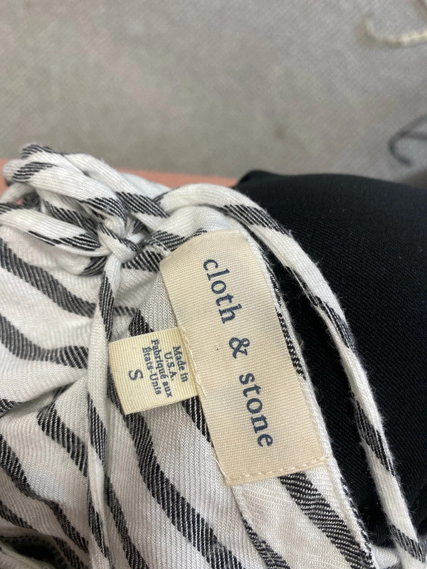 Lovely cloth & stone rayon stripe top UK S SS002