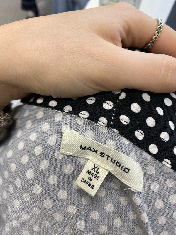 Stunning max studio polka black white low bust UK XL MW001